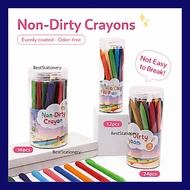 Non-Toxic Crayon For Kids 12/24/36pcs / Non-Dirty Crayon Set / Krayon Tidak Kotor Tangan Crayons for