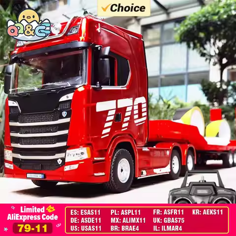 HUINA 1501 770S Alloy Tractor 19CH RC Truck 1/18 2.4G remote control Engineering Trailer Truck with 