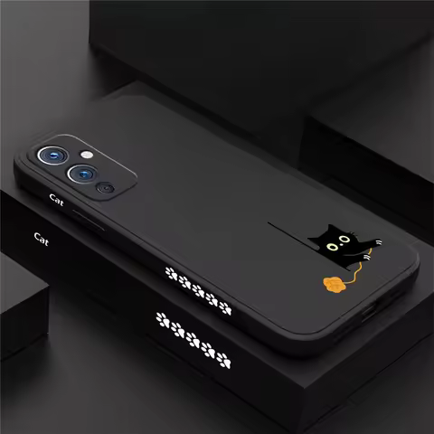 Oneplus 9 9R 1+9 Liquid Phone Case for One Plus Nord 3 2 5G ACE 2V 9 7T Pro 8T 6 Cute Cartoon Cat Pa
