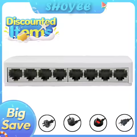 8 Port Gigabit Ethernet Switch10/100/1000Mbps Desktop Network Switch, Plug & Play, Auto MDI/MDIX, RJ