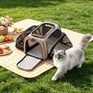 C Expandable Cat Carrier For 2 Cats Large Capacity Pet Travel Portable Handbag Small Puppy Outd