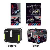 Motorcycle Box Sticker 57L Top Box Striker Motor Top Box Stickers Paint Waterproof Sunscreen Strong