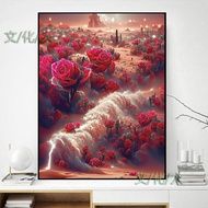 Desert Rose Digital Oil Painting diy Hand-Painted Coloring Chinese Style High-End Living Room Bedroom Decoration Painting fa 03.276
