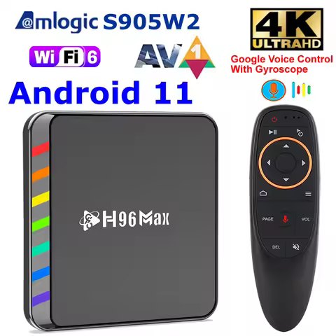 H96 Max W2 TV Box Amlogic S905W2 Android 11 MAX 4GB RAM 64GB ROM Set Top Box AV1 BT5.0 WIFI6 4K 3D H