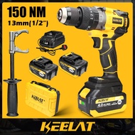 KEELAT KCD014 Professional Cordless Impact Drill Kit MT Drill Cordless Drill 150NM Heavy Duty Hammer