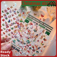 Nail Art Christmas Nail Sticker 5D Relief Christmas Tree Santa Snowflake Snowman Stickers Nail Decor