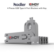 Lindy USB A Port Blocker Lock Pink 40450 (4 Locks + 1 Key) USB Security Kit