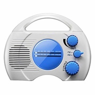 Bathroom Radio AM FM，Hanging Waterproof Shower Clock Radio AM FM Shower Radio Built in Speaker Audio