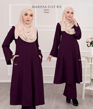 Suit Muslimah Baju Seluar Suit Umrah Haji Mini Jubah Seluar Jubah Plain Office Wear Nursing Friendly
