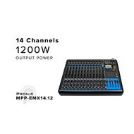Pronic MPP-EMX14.12 14-Channel Powered Mixer with DSP Effects, Bluetooth & USB MP3 Playback