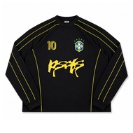 Popsicles Longsleeve Boxy Long Sleeve Favela Bloodline Black - Yellow - Boxy Crop Longsleeve T-Shirt