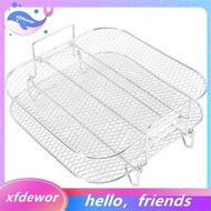 2-Layers Air Fryer Grilling Rack Air Fryer Stainless Steel Grilling Rack for 4.2-5.8QT Air Fryer Kit