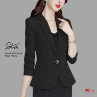 Blazer Jas Kantor Kerja Wanita Atasan Formal Lengan Panjang Premium Scuba Korea Slimfit Yoona Salem