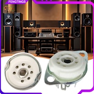 [Ft] Vacuum Tube Socket Seven-pin Tube Socket 2pcs 7-pin Ceramic Tube Socket Gzc7-f Golden Plated Va