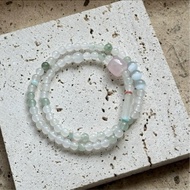 Half Fold Branch Fresh Beaded White Butterfly Shell Bracelet Unpopular All-Match Tianshan Green Nich