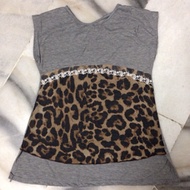 Grey Leopard Print Top