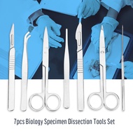 【ราคาถูกสุด】7pcs สแตนเลส Stainless Steel Dissection Tool Dissecting ชุดผ่าชุดชีววิทยานักเรียนอุปกรณ์