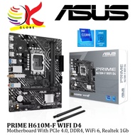 ASUS H610 PRIME H610M-F WIFI D4 DDR4 1700 MOTHERBOARD COMBO PROCEESOR INTEL I3- 12100 / I5- 12400 /1