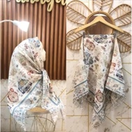 SQUARE HIJAB VOAL SUBLIME MOTIF CODE 346 ETHNIC CREAM TOSCA