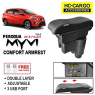 HC Cargo Perodua Myvi King 2018 - 2023 3rd Gen Comfort Adjustable Armrest Arm Rest HC-13
