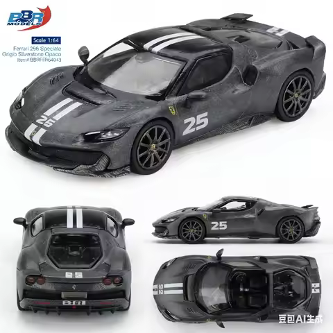 BBR Models 1:64 296 Speciale #25 Grigio Silverstone Opaco Diecast Model Car.