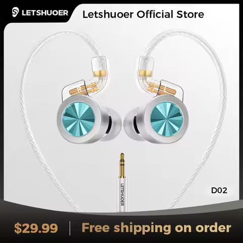 LETSHUOER D02 Type-C In-Ear Monitor 11mm Dynamic Driver Earphones Replaceable Cables Gaming Earbuds