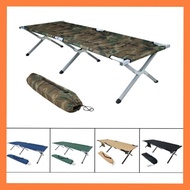 Portable Foldable Camping Bed Cot with Bag Camouflage Military Army/ Katil Lipat Askar Celoreng