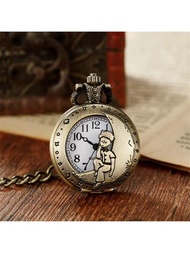 復古風格小王子設計石英懷錶在古董青銅顏色