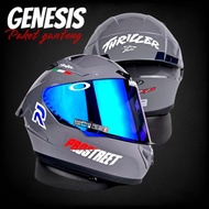 HELM ALV GENESIS PAKET GANTENG GREY GLOSSY | HELM FULL FACE