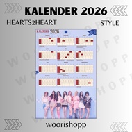 2026 CALENDAR HEARTS2HEARTS STYLE LAMINATED 2 SIDES KPOP UNOFFICIAL H2H CARMEN JIWOO YUHA IAN STELLA