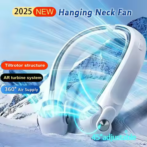 2026 New Portable Neck Fan, 360°surrounding Air Supply, 2400mAh Capacity Battery, Wearable Neck Fan