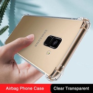 Soft Clear Phone Case for Samsung Galaxy A6 A8 Plus 2018 A6plus A8plus Luxury Airbag Shockproof Transparent Silicone Cover Funda