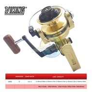 Viking 5050 Wood Knob 3 Ball Bearing Fishing Reel - Screw In Power Handle