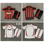 06-07 AC Milan Home Away Children's Set 2006 2007 Football Sports Kids Kit Casual Jersey 22 Kaka