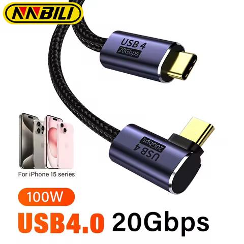 USB4.0 20Gbps Thunderbolt 3 USB C to C Cable PD 100W 5A Fast Charging USB Type C 8K@60Hz Cable For i