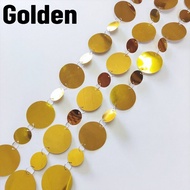 10PCS/Pack Silvery/Golden Plastic Sequin Curtain Circular Rain Curtain Wedding Birthday Party Backgr
