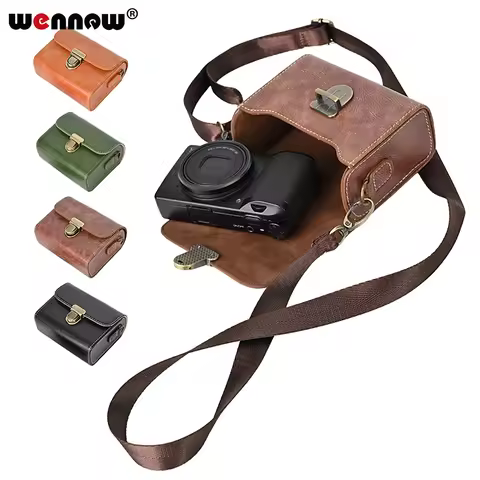 PU Leather Camera Case Cover Casing for Sony ZV-1 ZV-1F ZV1 II ZV-1II ZV-1M2 RX100 RX100III RX100V R