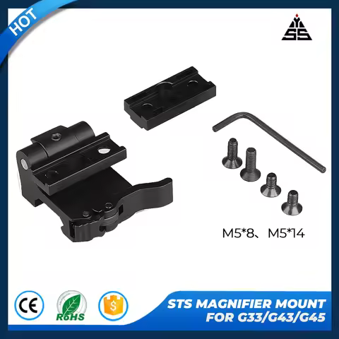 STS Quick-Detach G33/G43 Magnifier Mount for Magnifier Adapter CNC Aluminum Tactical Flip-to-Side Mo