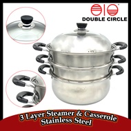 Double Circle 3 Layer Steamer Stainless Steel Cooking pots Steamer Cooker Siomai Steamer Steamer For