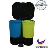 Twin Pedal Dustbin (27L each) Tong Sampah Pijak Garbage Bin Rubbish Bin Tong sampah Plastik Step rub