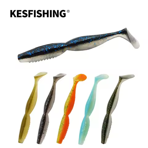 KESFISHING Fishing Lures Isca Artificial Soft Bait Spiner Shad 100mm 125mm Leurre Souple Carp Fishin