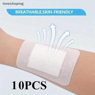 [loveshoping] 10Pcs Wound Dressings Breathable Edge Gauze Pads Soft Non-woven Bandages Self-adhesive
