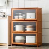 ST/🪁Wooden Horse Multi-Layer Kitchen Storage Rack Storage Rack Floor Disc Pot Seasoning Rack Cabinet Household Cupboard