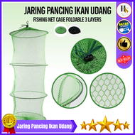 COD TONQUU Jaring Pancing Ikan Udang Fishing Net Cage Foldable 3 Layers / jaring penyimpanan ikan ud