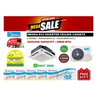 Midea Inverte Ceiling Cassette 24000 BTU + FREE NTUC VOUCHER + FREE Delivery + FREE Consultation Ser