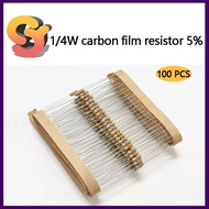 [Ready Stock Supply] 100PCS 1/4W Carbon Film Resistor 5% 0R 1R 10R 100R 1K 2K 5.1K 10K 20K 100K 1M10