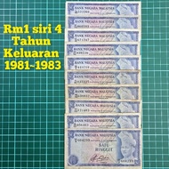 (A57) duit kertas lama rm1 siri 4 duit lama duit kertas siri keempat kedai duit lama duit syiling la
