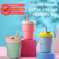 380ml Colorful Water Bottle With Straw Water Bottle Portable Leakproof Drinking Cup Plastic C8