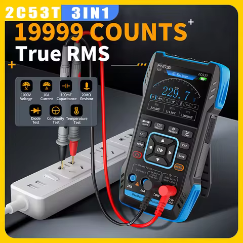 FNIRSI 2C53T Three In One Oscilloscope Handheld Multimeter Signal Generator 50mHz Bandwidth 250ms Ra
