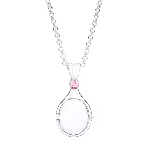 H2o Openable Shell Pendant Necklace Copper Metal with Pink Crystal Mermaid Movies Jewelry for Women 